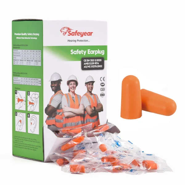 Safeyear QuitePiece PU Foam Earplugs 38dB Noise Reduction - Slow Recovery Sleep Earplugs for Working, Concerts, Travel & Snoring Relief