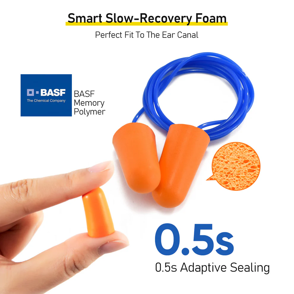 Safeyear QuitePiece PU Foam Earplugs 38dB Noise Reduction - Slow Recovery Sleep Earplugs for Working, Concerts, Travel & Snoring Relief - Image 4