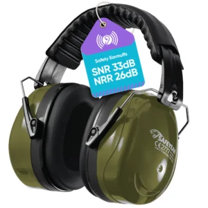 Safeyear 33dB Ear Muffs - ANSI/CE Approved Noise Cancelling Headphones, Adjustable for Hard Hats, Industrial Hearing Protection (Factory/Warehouse/Aviation)