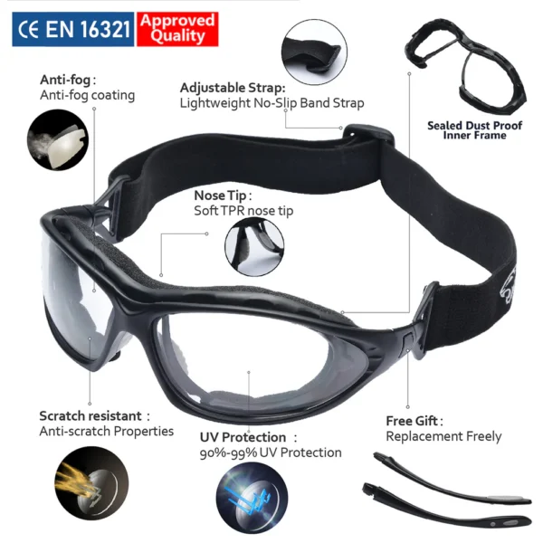 SAFEYEAR ANSI & EN16321 Certified Safety Glasses - Image 3