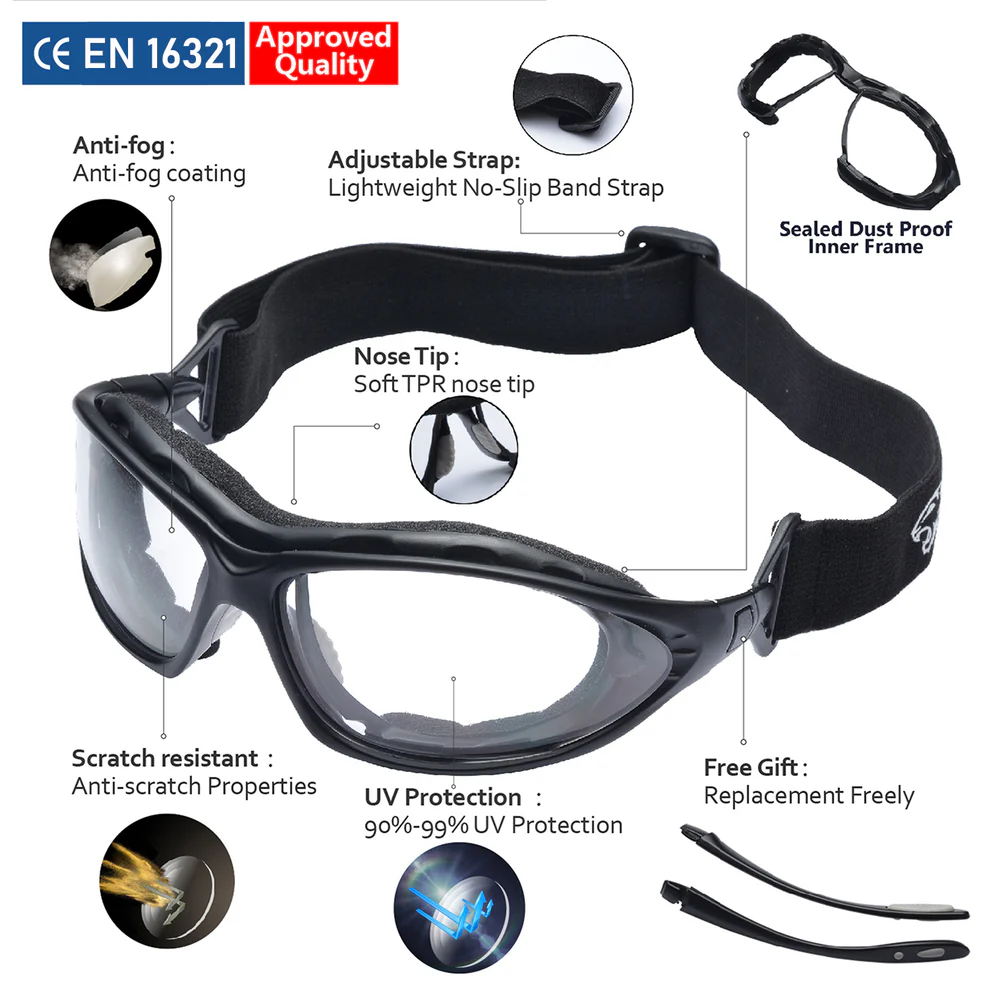 SAFEYEAR ANSI & EN16321 Certified Safety Glasses - Image 3